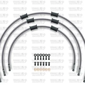 Značkový STANDARD Hadice přední brzdy sada Venhill POWERHOSEPLUS YAM-6006FB (3 hadice v sadě) průhledné hadice, černé koncovky