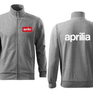 Pánská mikina na zip s motivem Aprilia - Šedá Nízká Cena