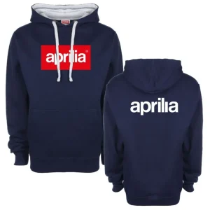 Top Prodej Pánská mikina s kapucí a motivem Aprilia - Tmavě Modrá
