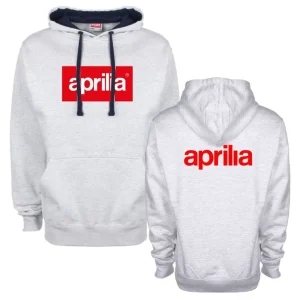 Bezpečná Platba Pánská mikina s kapucí a motivem Aprilia - Šedá