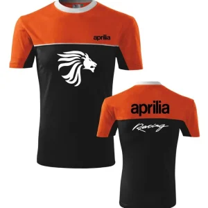 Pánské triko s motivem Aprilia 1 - Oranžovo/Černé Přímo Od Výrobce