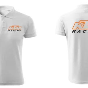 Novinka Pánské polo s motivem KTM Racing 1 - Bílé Výprodej