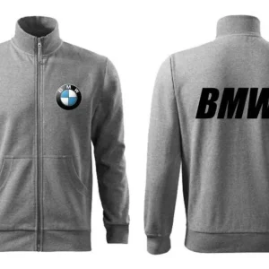 Bezpečná Platba Pánská mikina na zip s motivem BMW - Šedá