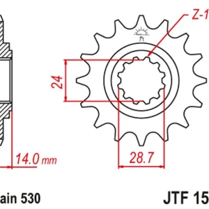 Zlevněný Řetězové kolečko JT JTF 1529-17 17 zubů, 520