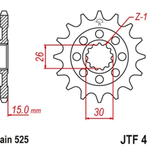 Akční Cena Řetězové kolečko JT JTF 404-17 17 zubů, 525