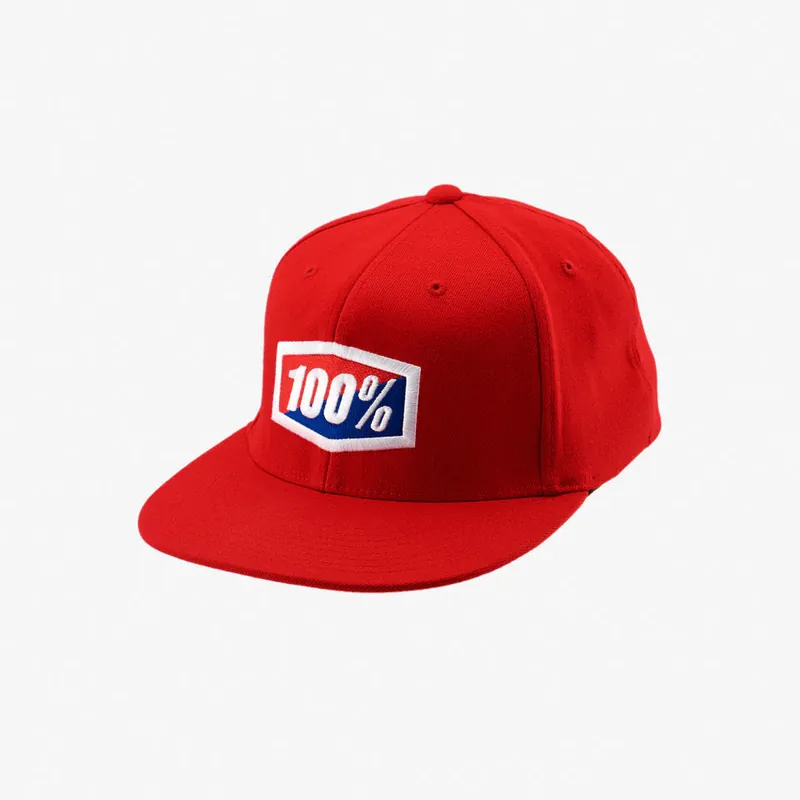 100 PROCENT CZAPKA Z DASZKIEM OFFICIAL FLEXFIT CAP RED KOLOR CZERWONY ROZMIAR L/XL Autentický