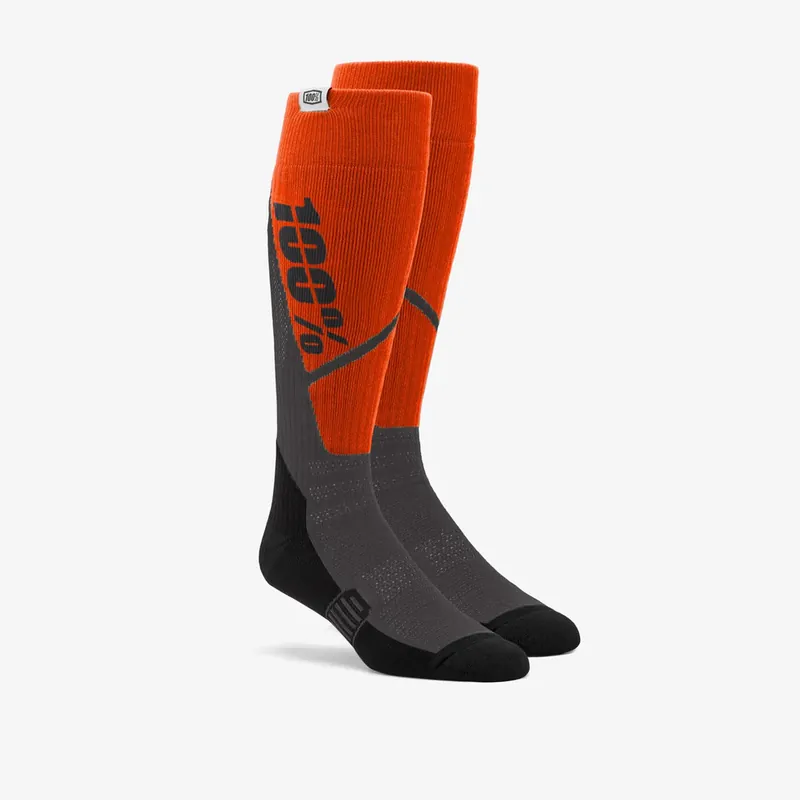 100 PROCENT SKARPETY TORQUE THICK COMFORT MX ORANGE/CHARCOAL KOLOR POMARAŃCZOWY/CZARNY ROZMIAR L/XL Akce