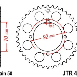 Vysoce Kvalitní Řetězová rozeta JT JTR 476-45 45 zubů, 530