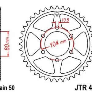 Akce Řetězová rozeta JT JTR 488-44 44 zubů, 530