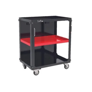 Přímo Od Výrobce Trolley with 3 shelves LV8 EQC3RS.7605.R L800 black with red shelves