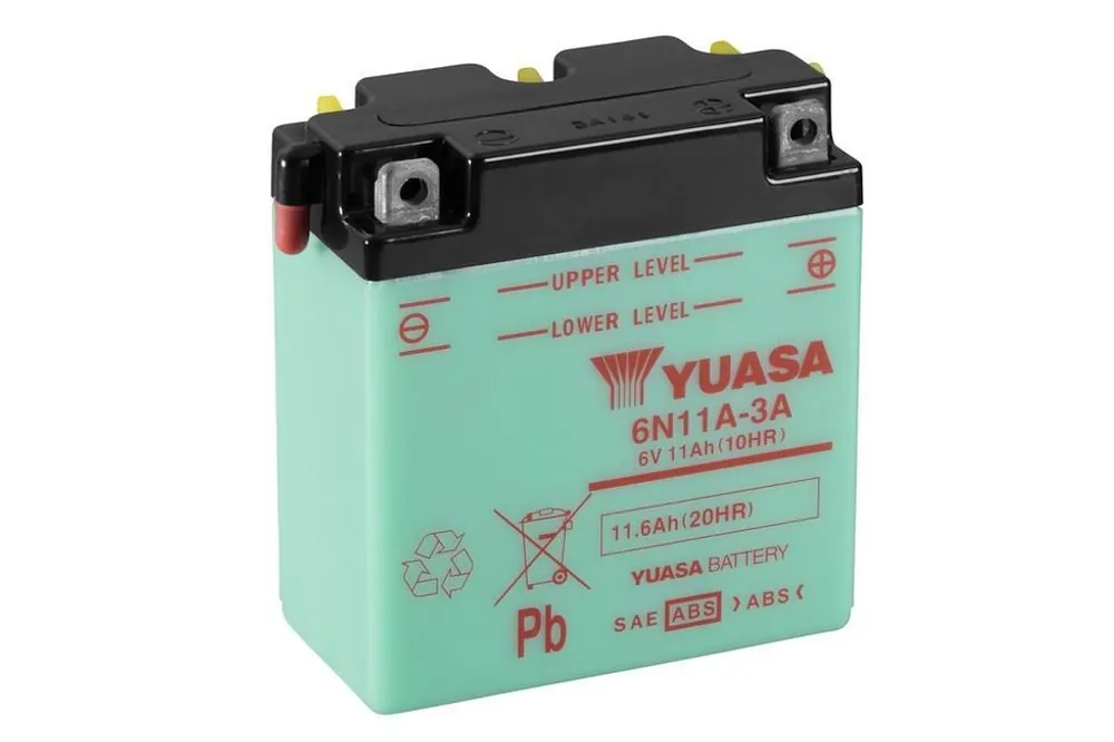 Bezpečná Platba Konvenční 6V akumulátor vč. kyseliny YUASA 6N11A-3A